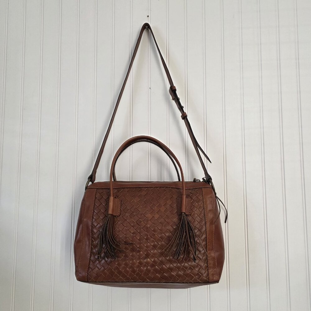 Noonday Monterey Shoulder or Hand Bag/Purse-Brown Woven Leather - Picture 5 of 12